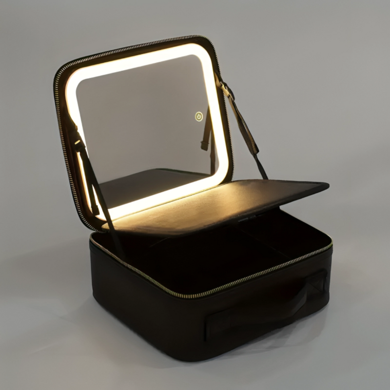 LED  Mirror &  Travel Cosmetic Case