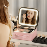 LED  Mirror &  Travel Cosmetic Case