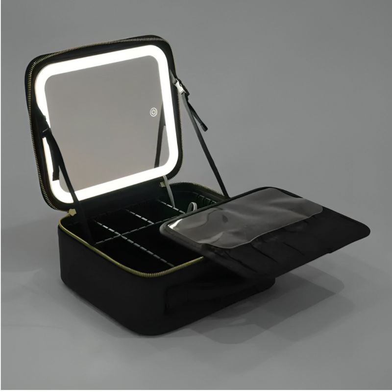 LED  Mirror &  Travel Cosmetic Case